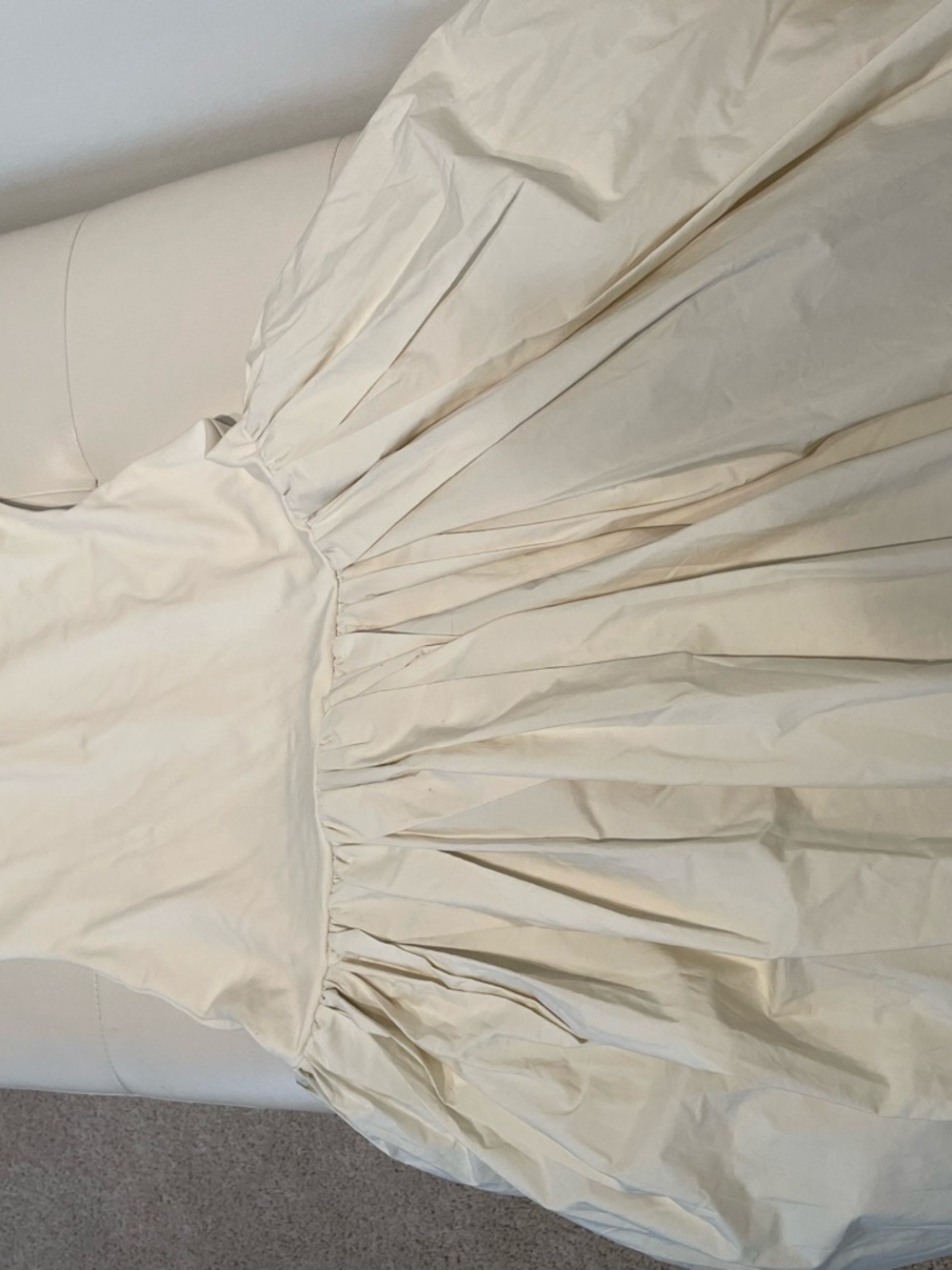 Express Cream Square Neck Midi Dress - Picture 2 of 3